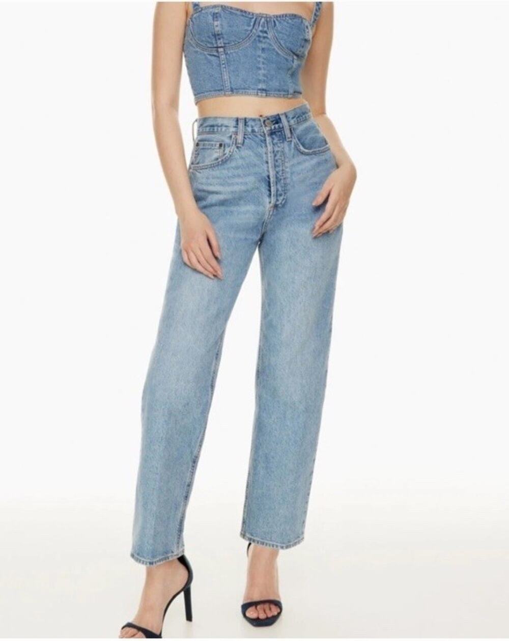 Aritzia Denim Forum The 90s Marlo Hi Rise Baggy Cotton Jeans 26